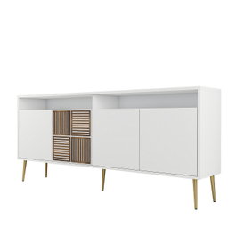 Hanah Home Milan Consola Blanco y Dorado